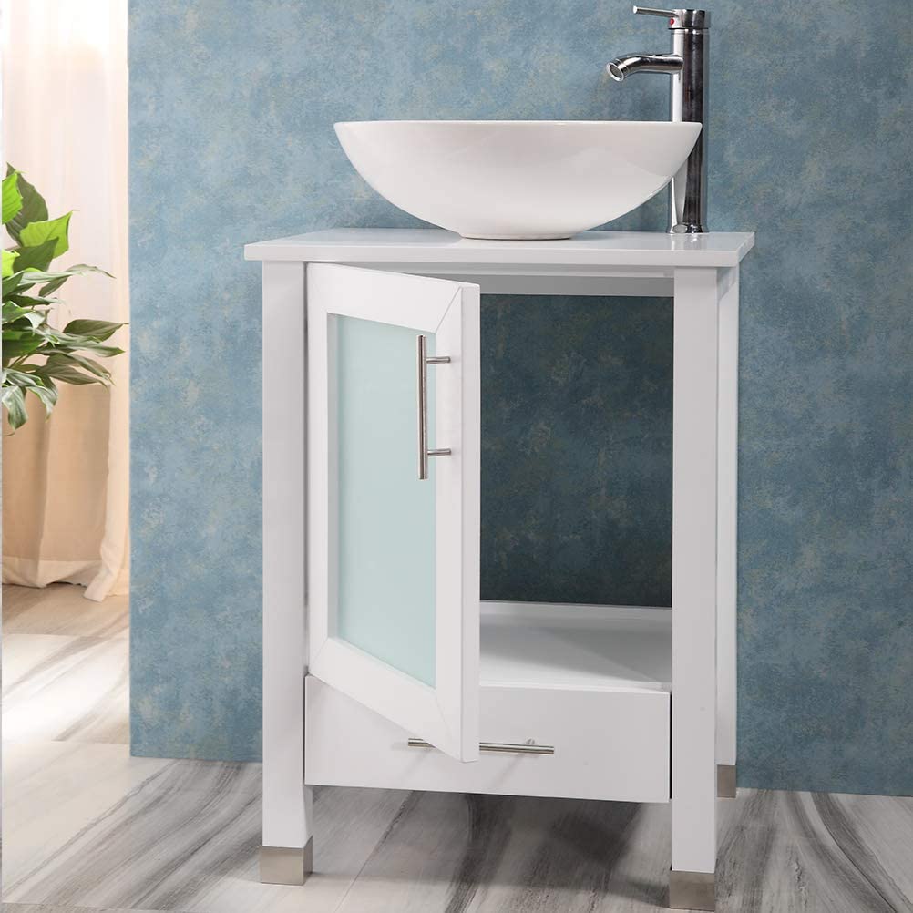 20" Bathroom Vanity with Ceramic Sink Combo Stand Cabinet